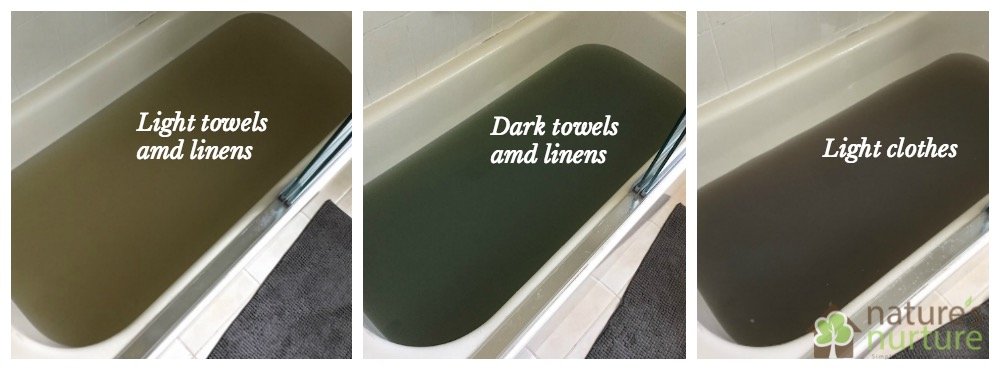 This is why you need to stop using homemade laundry soap! Look at what is left behind in all of your clothing and linens - buildup of minerals, dirt, bacteria, etc. Homemade laundry soaps are NOT the same as detergents.
