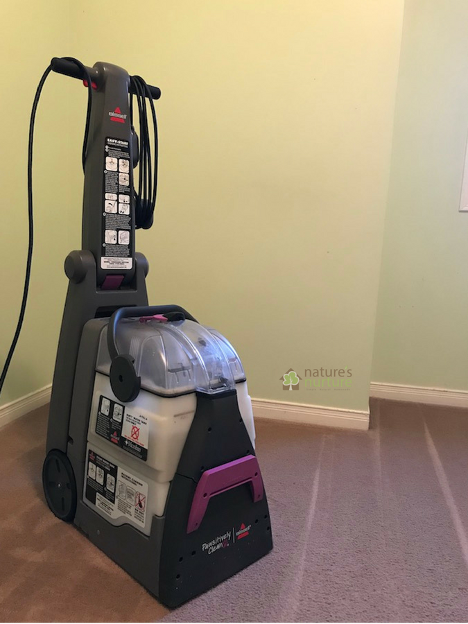 homemade-carpet-cleaner-machine Tackle stubborn carpet stains with this non-toxic homemade carpet cleaner solution for your machine, and make a simple spray for spot cleaning tough stains!